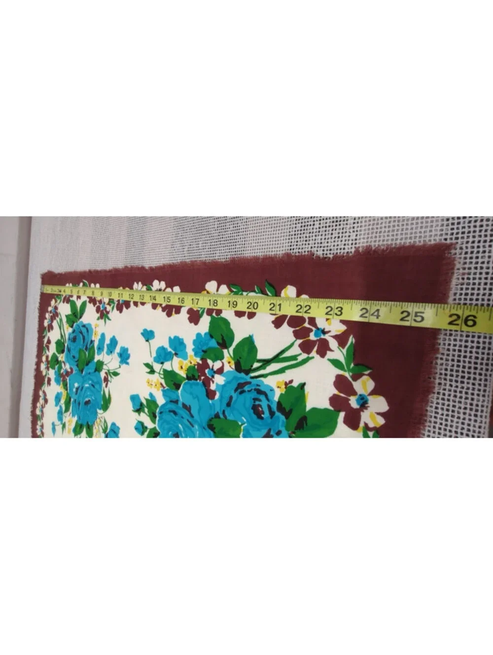 Vintage 40s Turquoise Roses Cowboy Scarf 1950s Unisex Rockabilly Brown Rayon